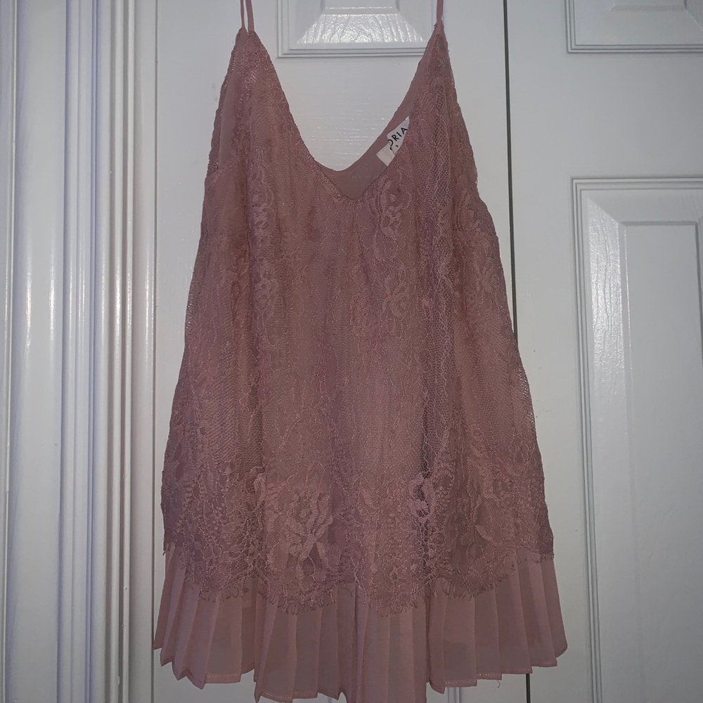 Pink lace tank top